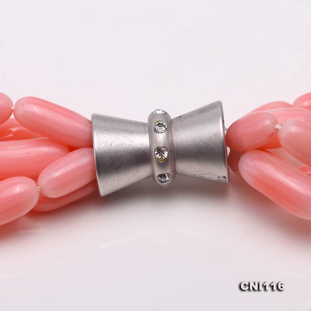 Elegant Multi-Strand Pink & White Pearl Necklace for Women - 27