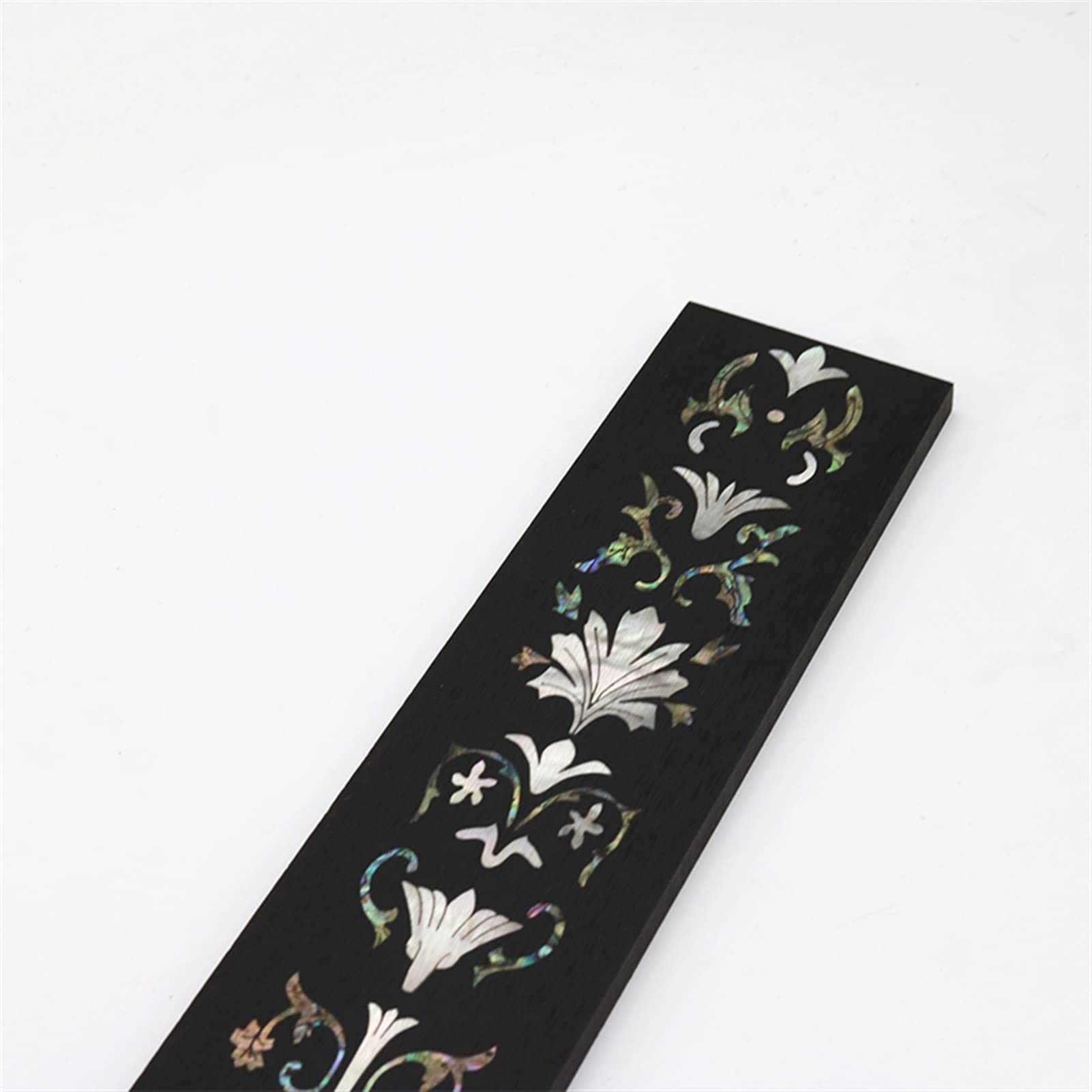 Premium Ebony Guitar Fretboard with Shell Mosaic Inlay - Handcrafted for Classical, Acoustic & Electric Guitars - Perfect for Upgrades, Repairs & Custom Builds - Ideal for Musicians, Luthiers & DIY Guitar Projects