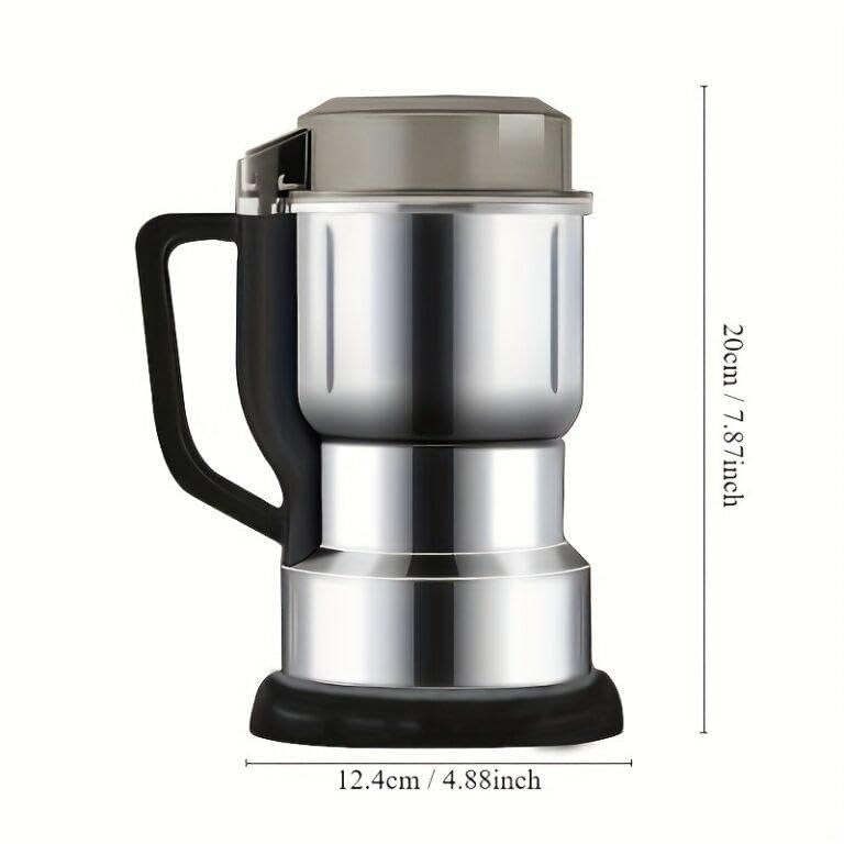Premium Stainless Steel Coffee & Spice Grinder - One-Touch Electric Mill for Coffee Beans, Herbs, Nuts & Spices - Durable Stainless Steel Blades - Perfect for Home, Kitchen & Coffee Shops