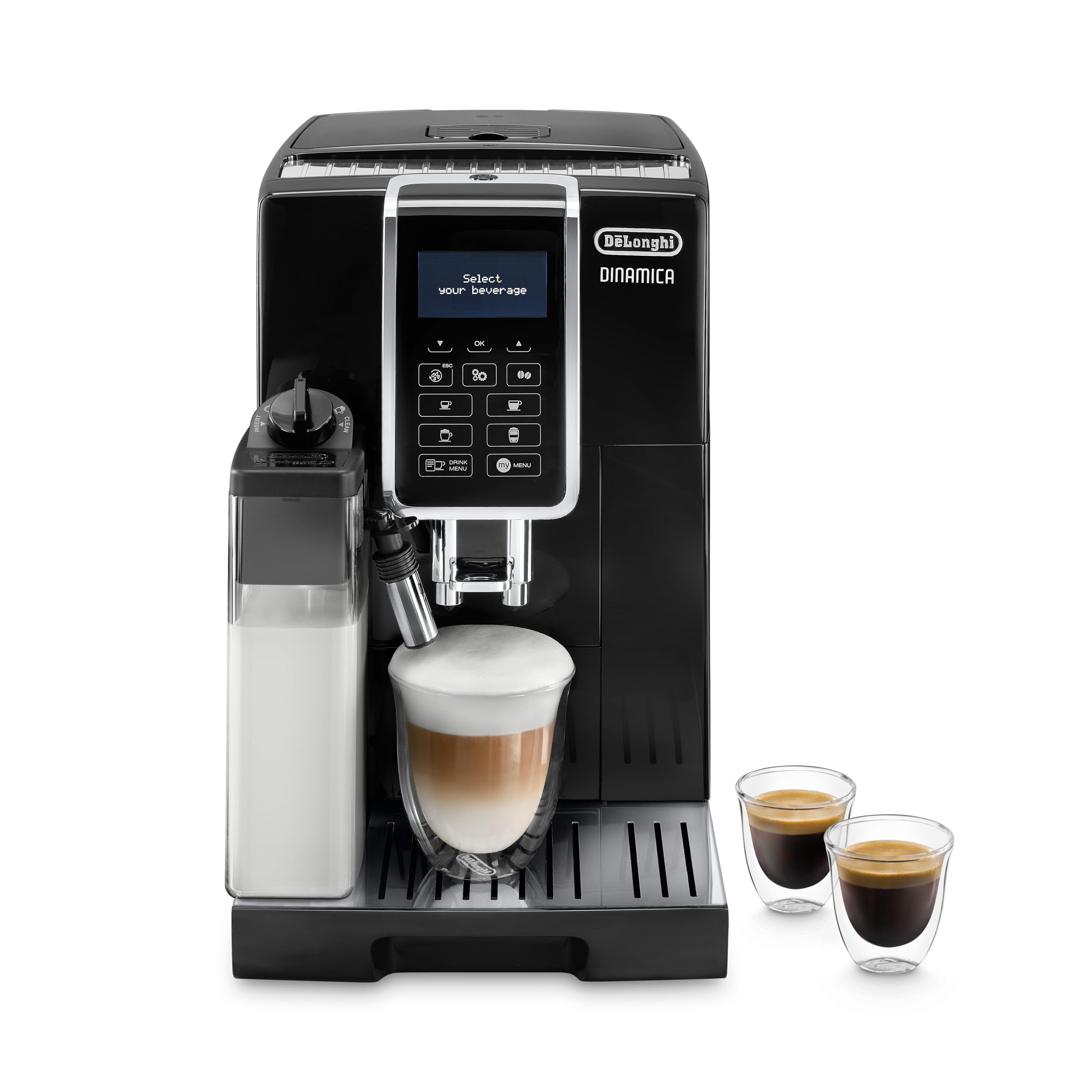 De'Longhi Super Automatic Espresso Machine with Cappuccino Maker, Black - Perfect for Home & Office Coffee Lovers