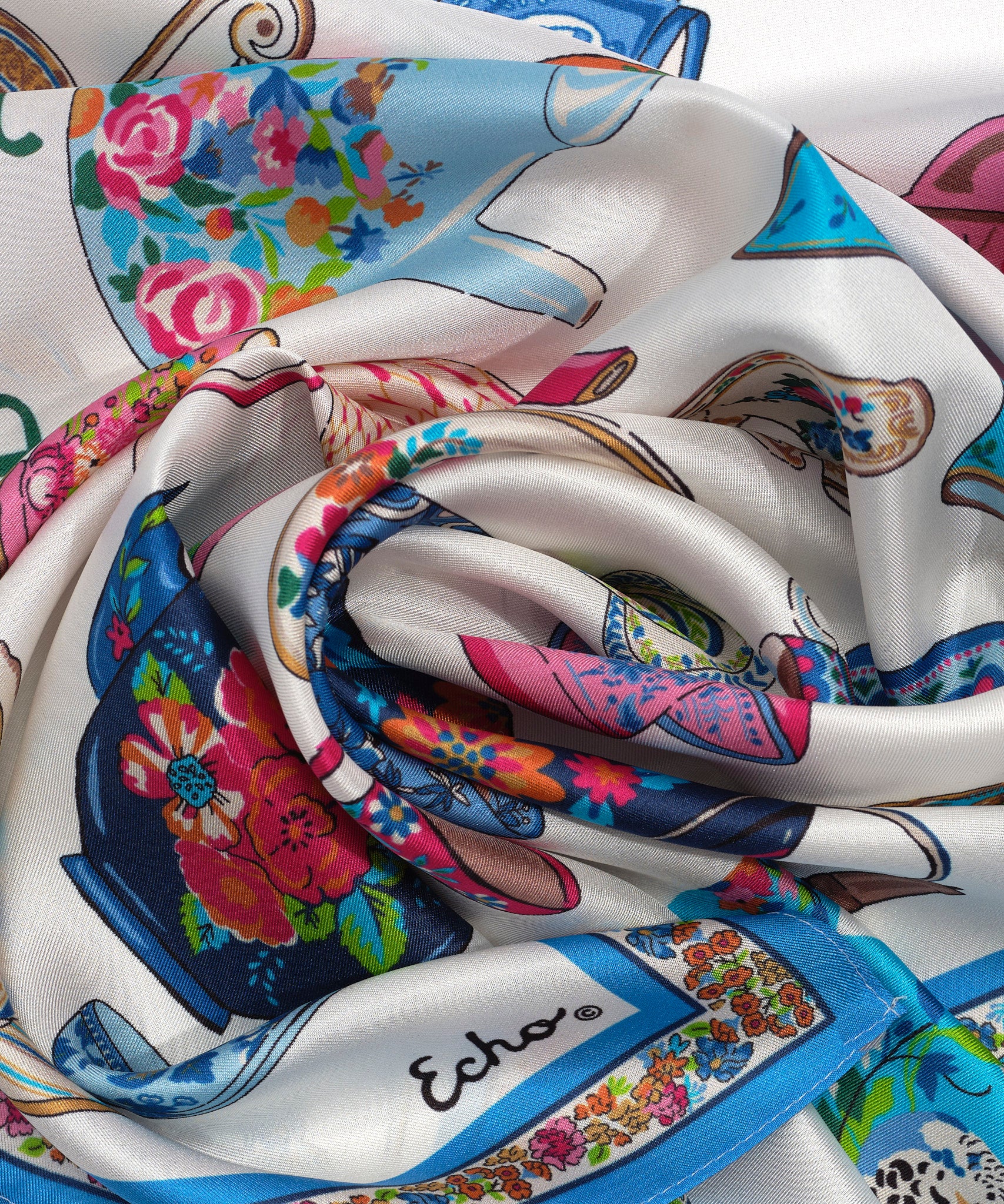 Elegant Silk Bandana for Women - Soft & Breathable Tea Time Scarf - Perfect for Tea Parties, Brunch & Casual Outfits