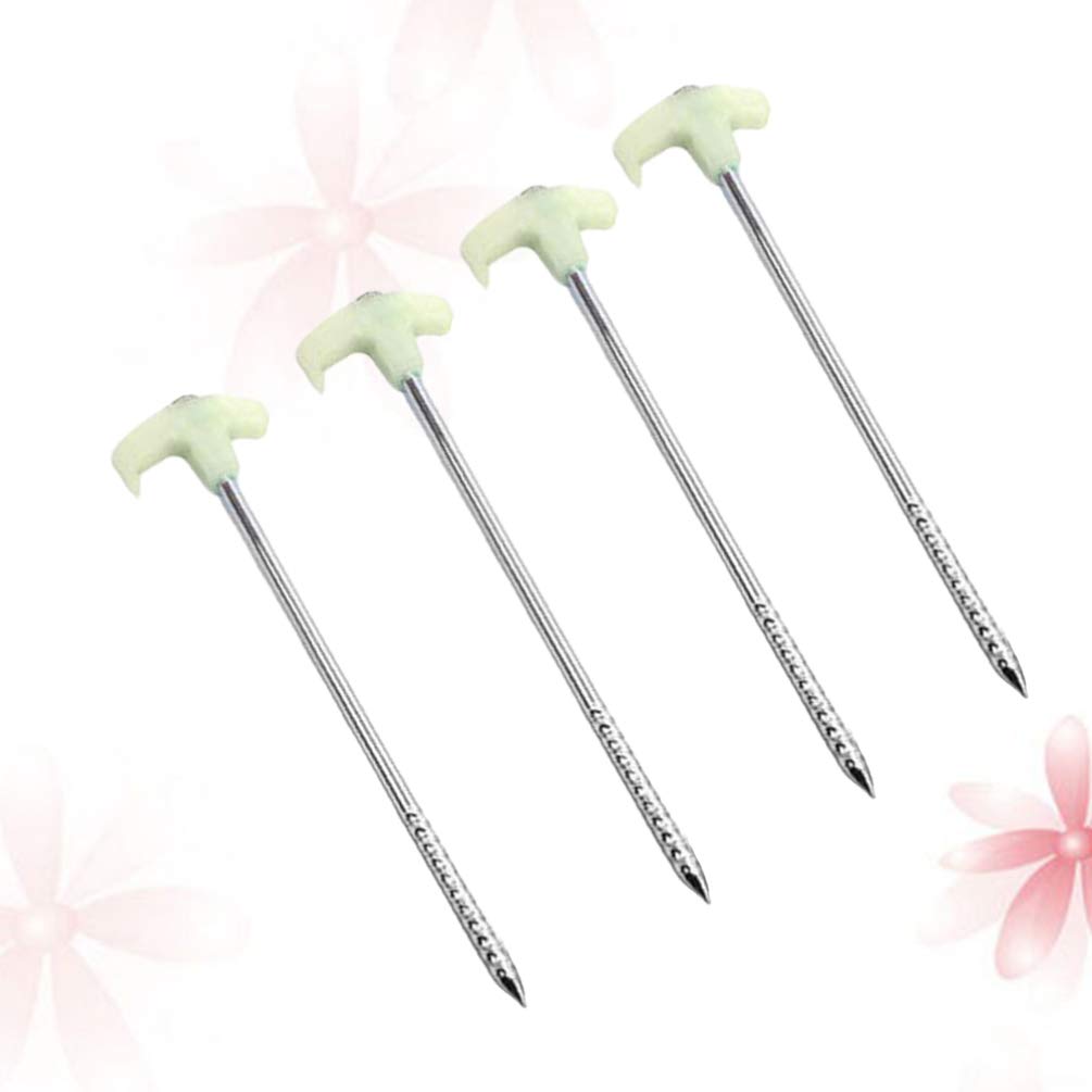4 Pack Heavy Duty Reflective Tent Stakes - Durable Camping Tent Pegs for Secure Anchoring, Windproof Tent Pins for Outdoor Camping, Hiking & Backpacking - Ideal for Sand, Snow & Rocky Terrain