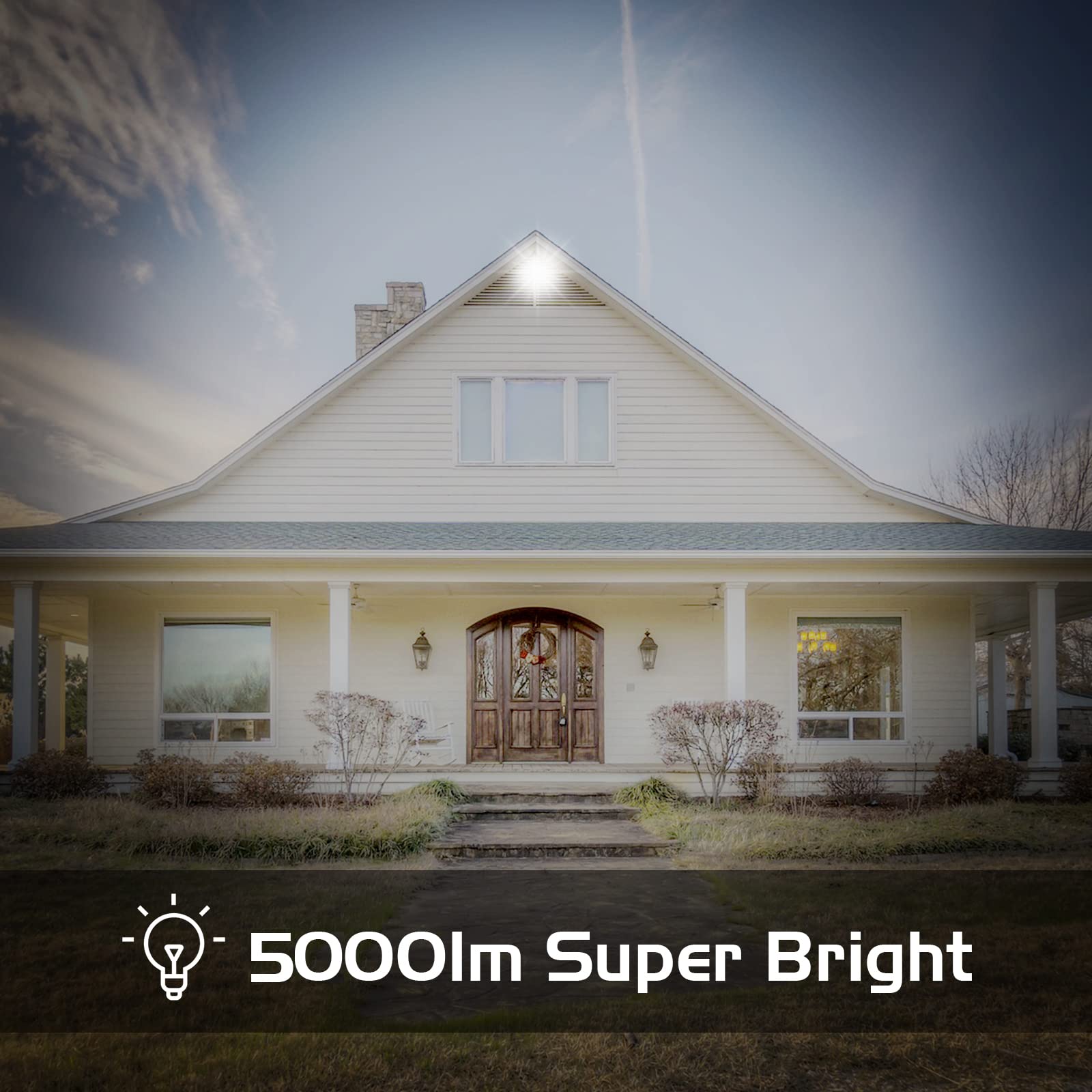 50W LED Flood Lights - 5000LM Super Bright Outdoor Security Lights, IP66 Waterproof, 5000K Daylight White - Perfect for Front Door, Yard, Garden, Garage, Playground, and Commercial Areas