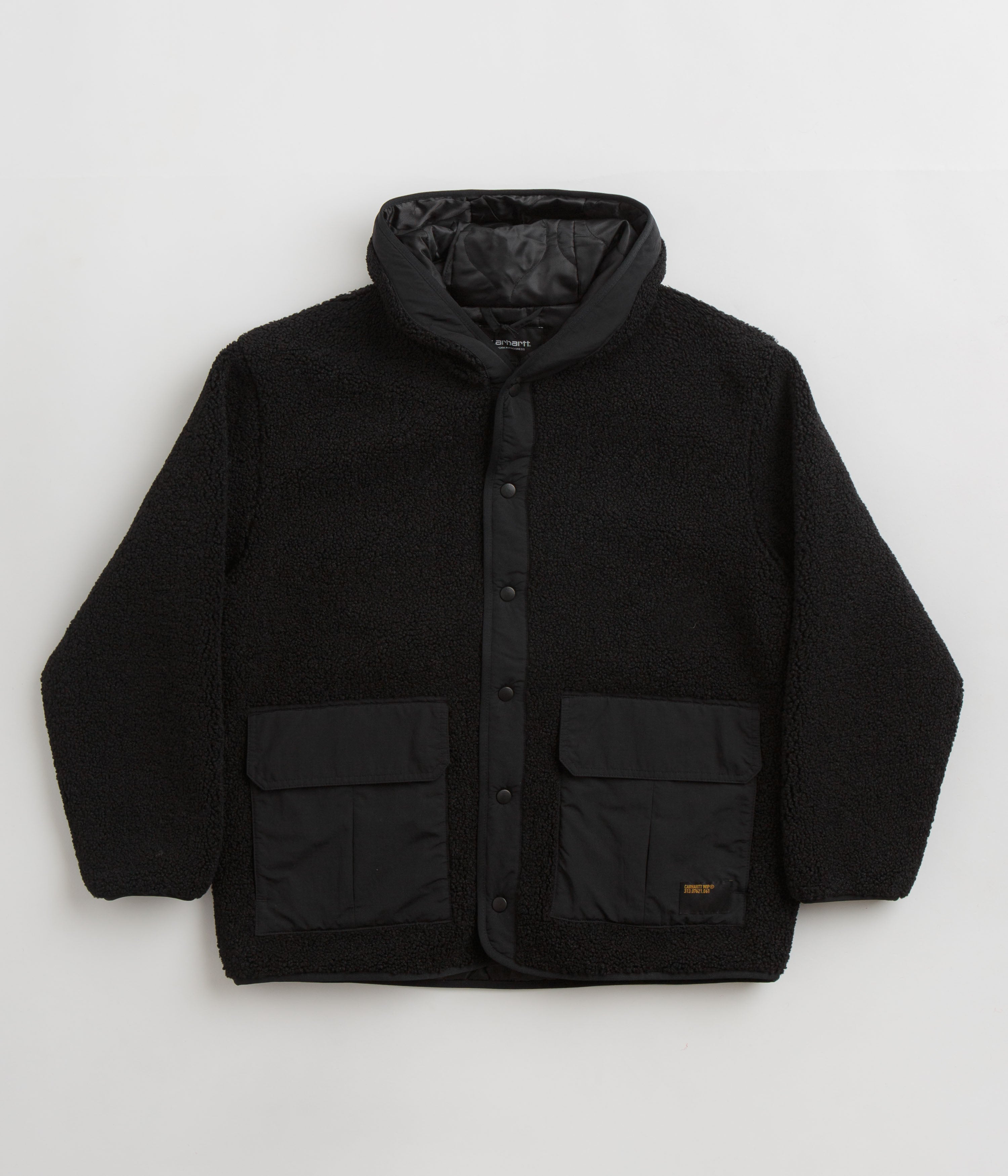 Carhartt Devin Hooded Liner Fleece Jacket for Men - Warm Black Fleece-Lined Hoodie for Work & Outdoor Activities