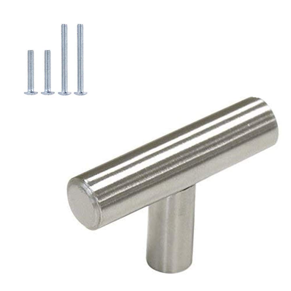 200 Pack Brushed Nickel Cabinet Knobs - Homdiy T Knobs for Kitchen Cabinet Doors & Drawers - Perfect for Home Renovation and DIY Furniture Upgrades