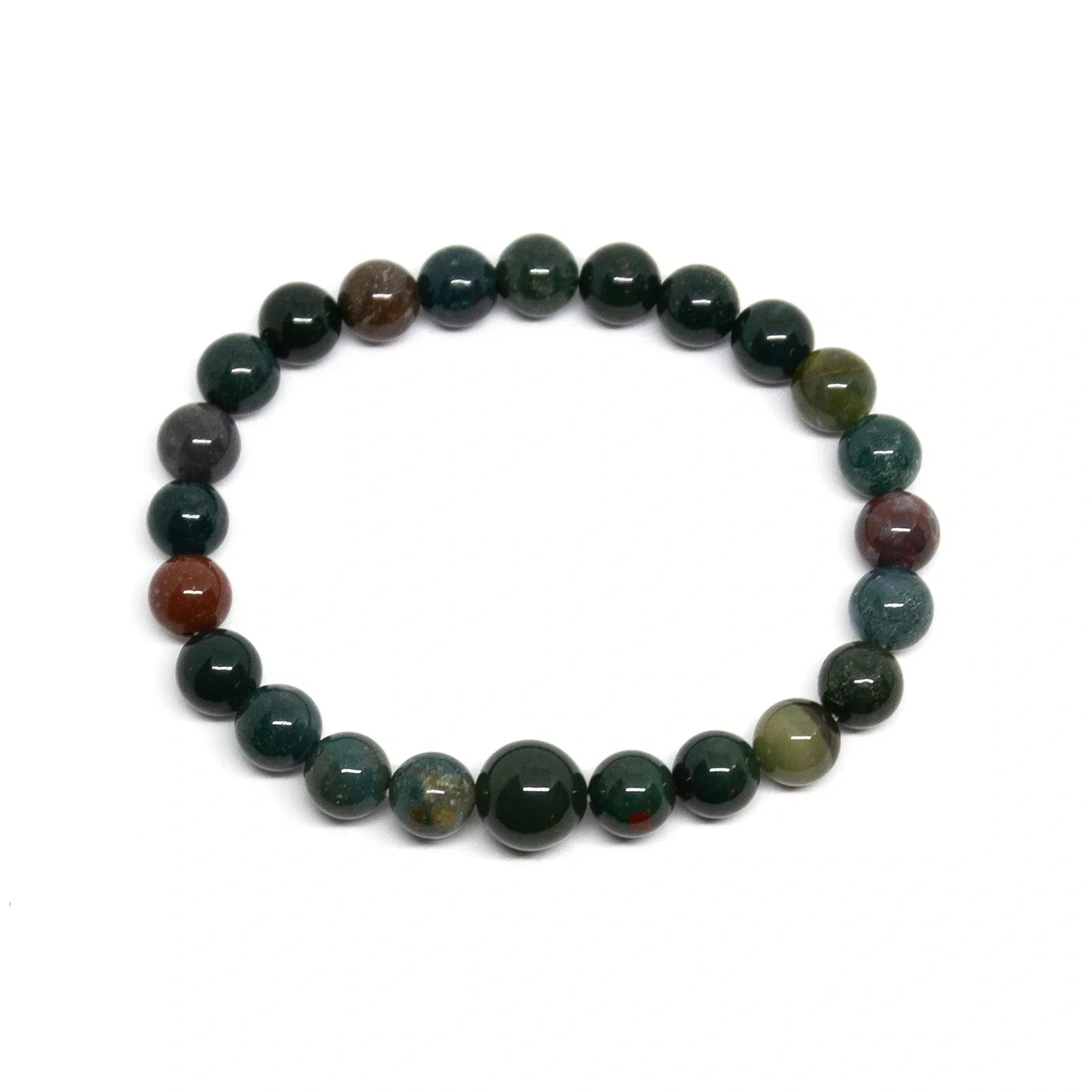 Bloodstone Beaded Bracelet - 4mm Wrist Mala for Average Wrists | Healing Crystal Jewelry for Meditation, Yoga & Spiritual Balance