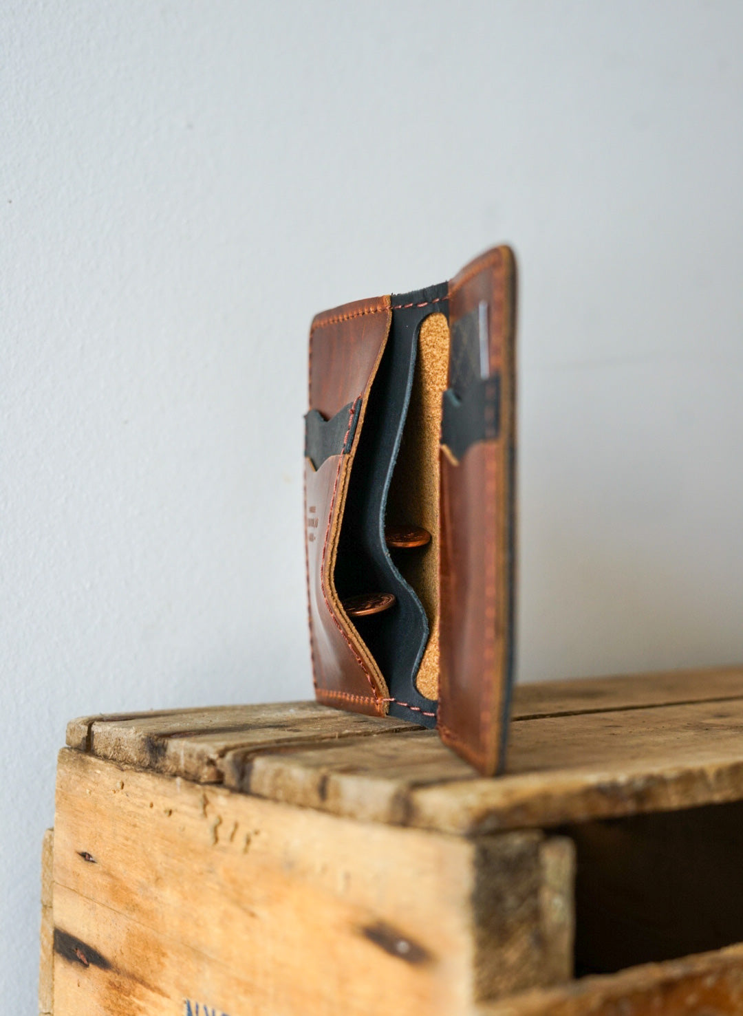 Mini Trucker Wallet for Men - Slim RFID Blocking Bifold Wallet (Hurricane Chestnut + Flat Black) - Perfect for Everyday Carry, Travel & Outdoor Adventures