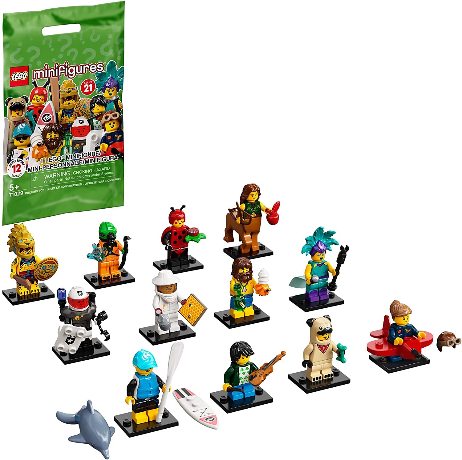 LEGO Minifigures Series 21 71029 Limited Edition Collectible Building Kit - New 2021 (1 of 12 to Collect) - Perfect for LEGO Fans, Gift Ideas & Display Collections