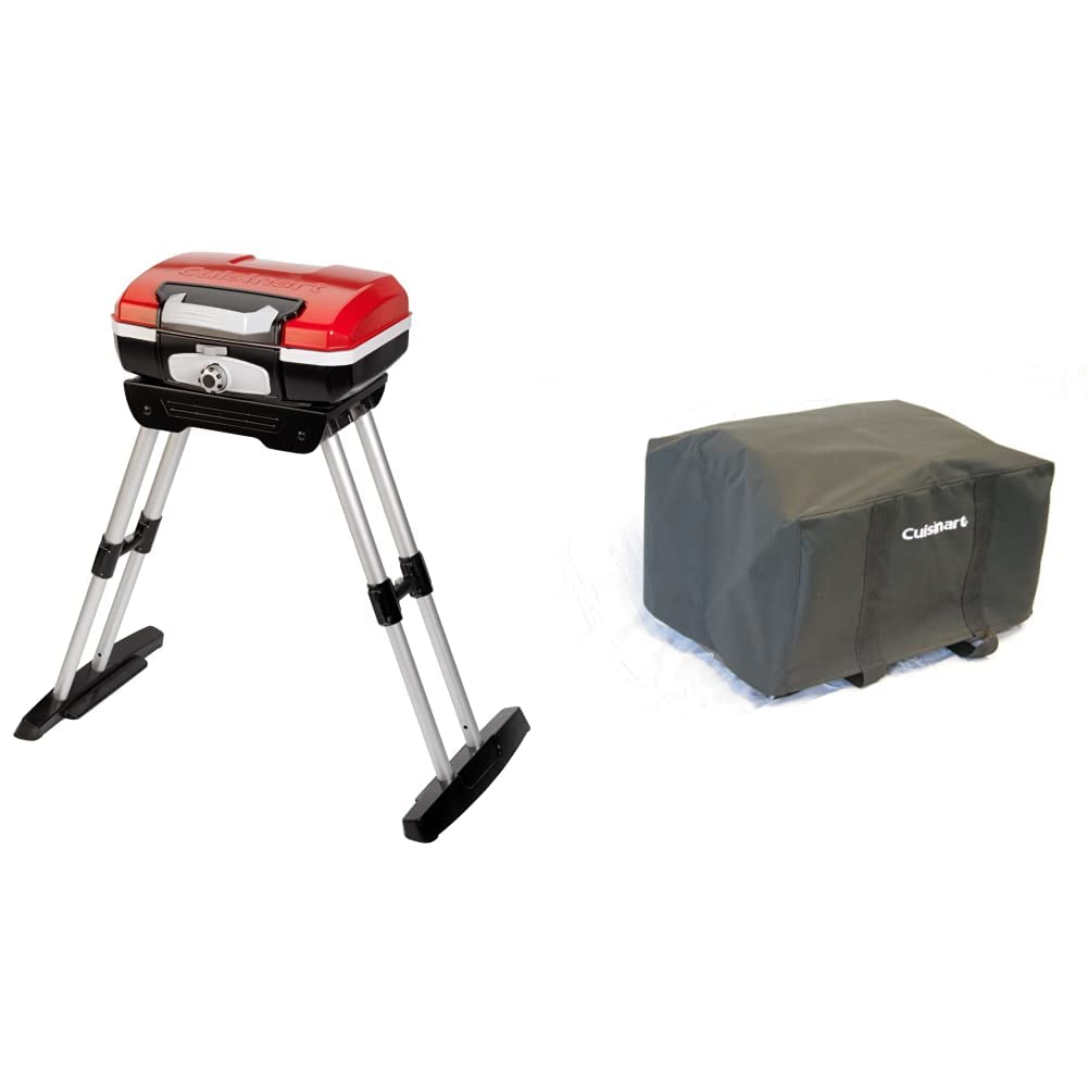 Cuisinart Portable Gas Grill - 150 sq. in. Tabletop Propane Grill with Tote Cover for Outdoor Cooking, Camping, Tailgating, Picnics & Backyard BBQs | Compact & Lightweight Design