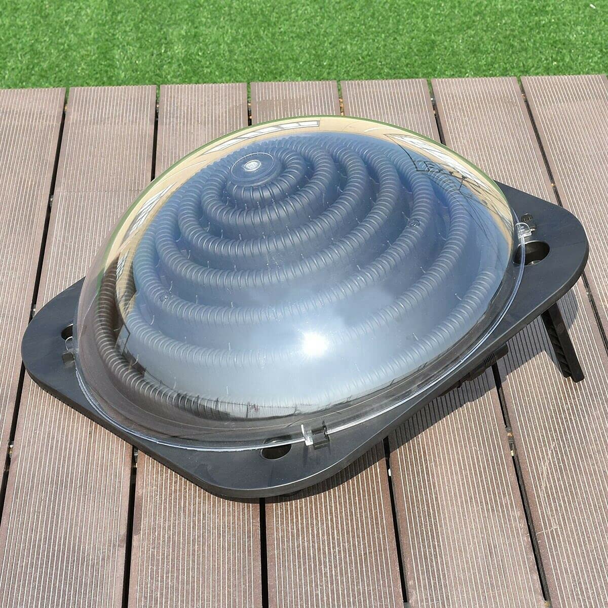 YUEWO Solar Pool Heater for Inground & Above Ground Pools - Black Solar Dome Water Heater with Connector | Energy Efficient Heating for Outdoor Swimming Pools, Spas & Backyard Water Features