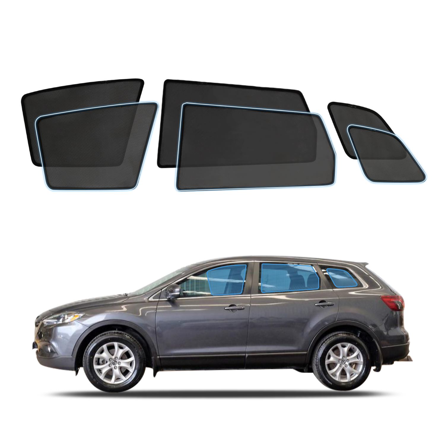 Magnetic Window Sun Shade for Mazda CX9 CX-9 (2007-2016) | Car Window Shade Protector | UV & Heat Blocking for Parking, Travel & Baby Safety