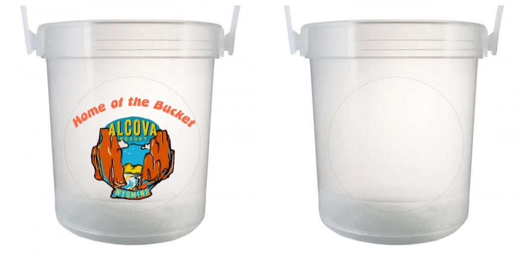 32 oz Plastic Rum Buckets with Custom Sticker - Personalized Party Cups for Cocktails, Margaritas & Beer - Perfect for Beach Parties, BBQs & Tailgating