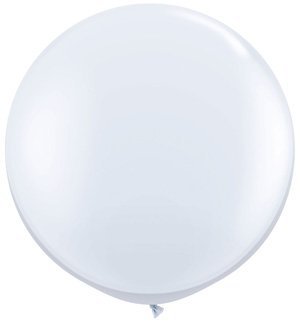 Qualatex 36 Inch Round White Pearl Latex Balloons - Bulk Pack for Party Decorations, Wedding Events & Birthday Celebrations