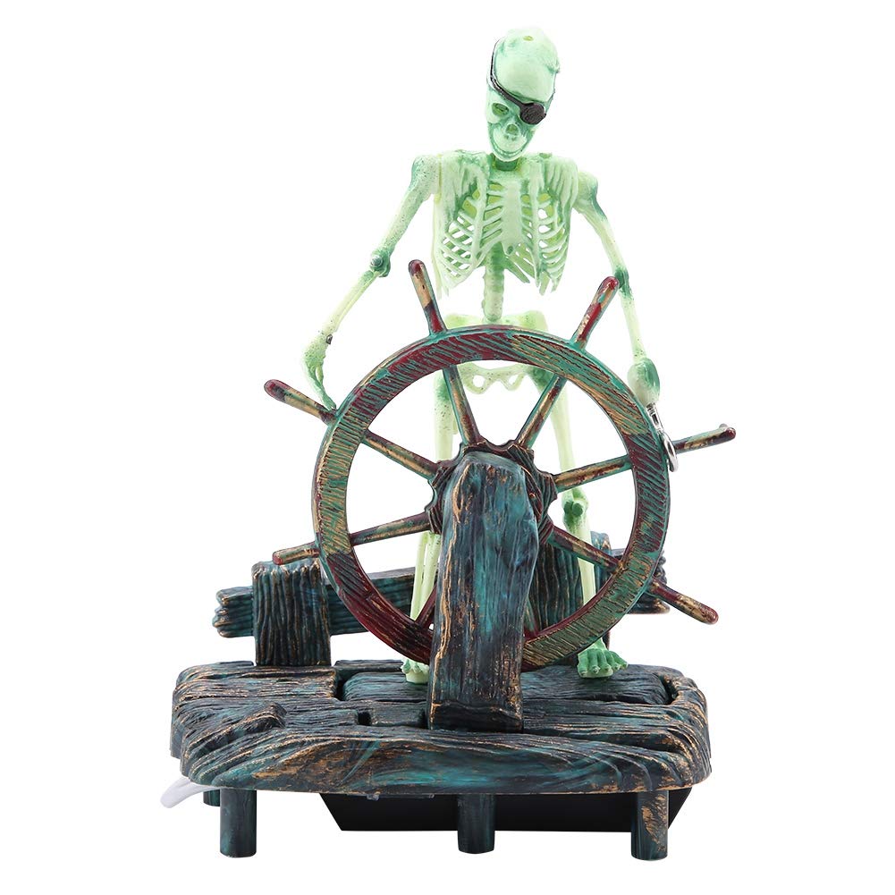 ViaGasaFamido Skeleton Aquarium Decor - Air Bubble Action Ornament for Fish Tank with Aerating Movement | Perfect for Halloween, Spooky Themed Tanks & Aquatic Decorations