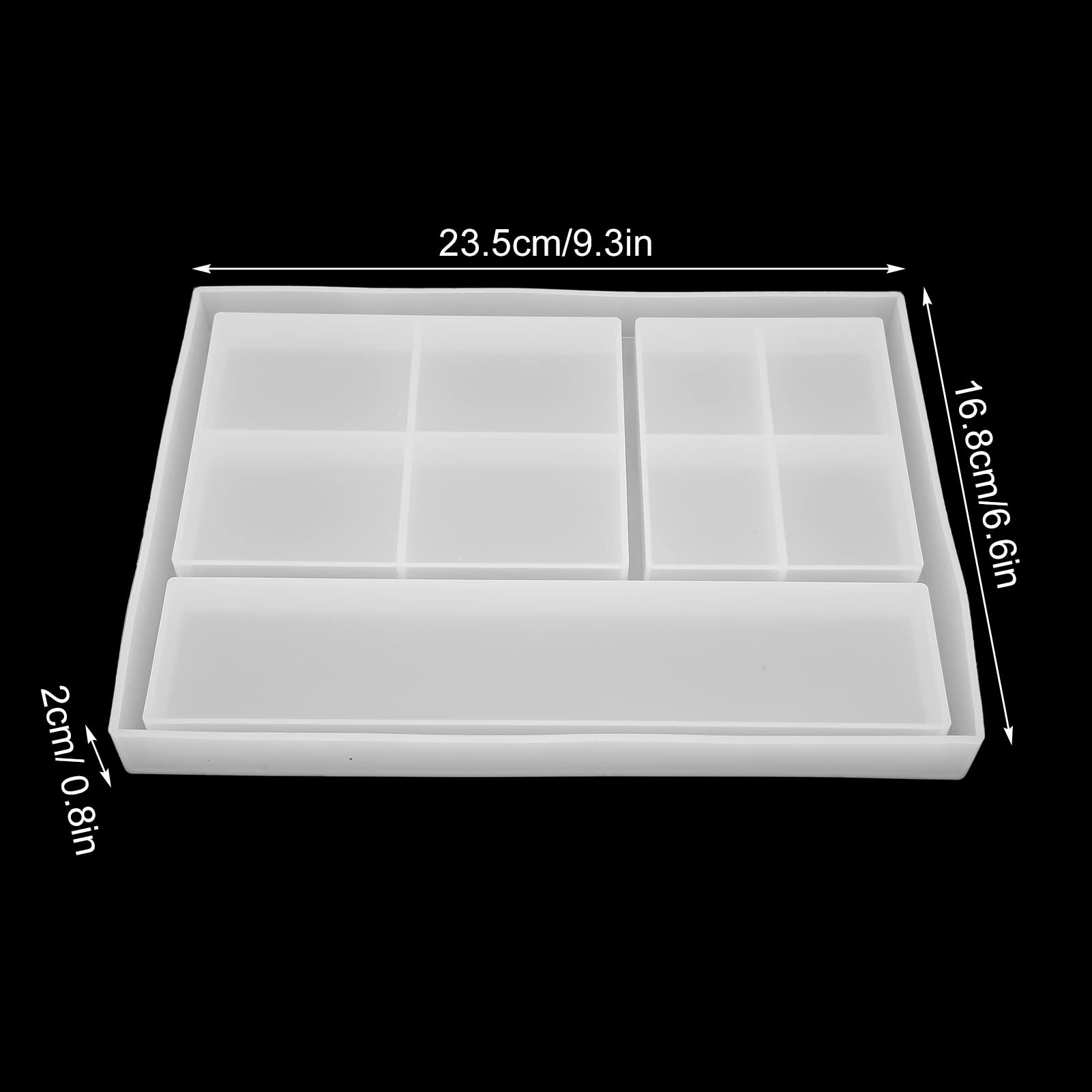 Reusable Silicone Storage Box with Multi Grid Compartments - DIY Jewelry & Makeup Organizer Tray for Cosmetics, Rings, Earrings - Perfect for Vanity, Bathroom & Travel Organization