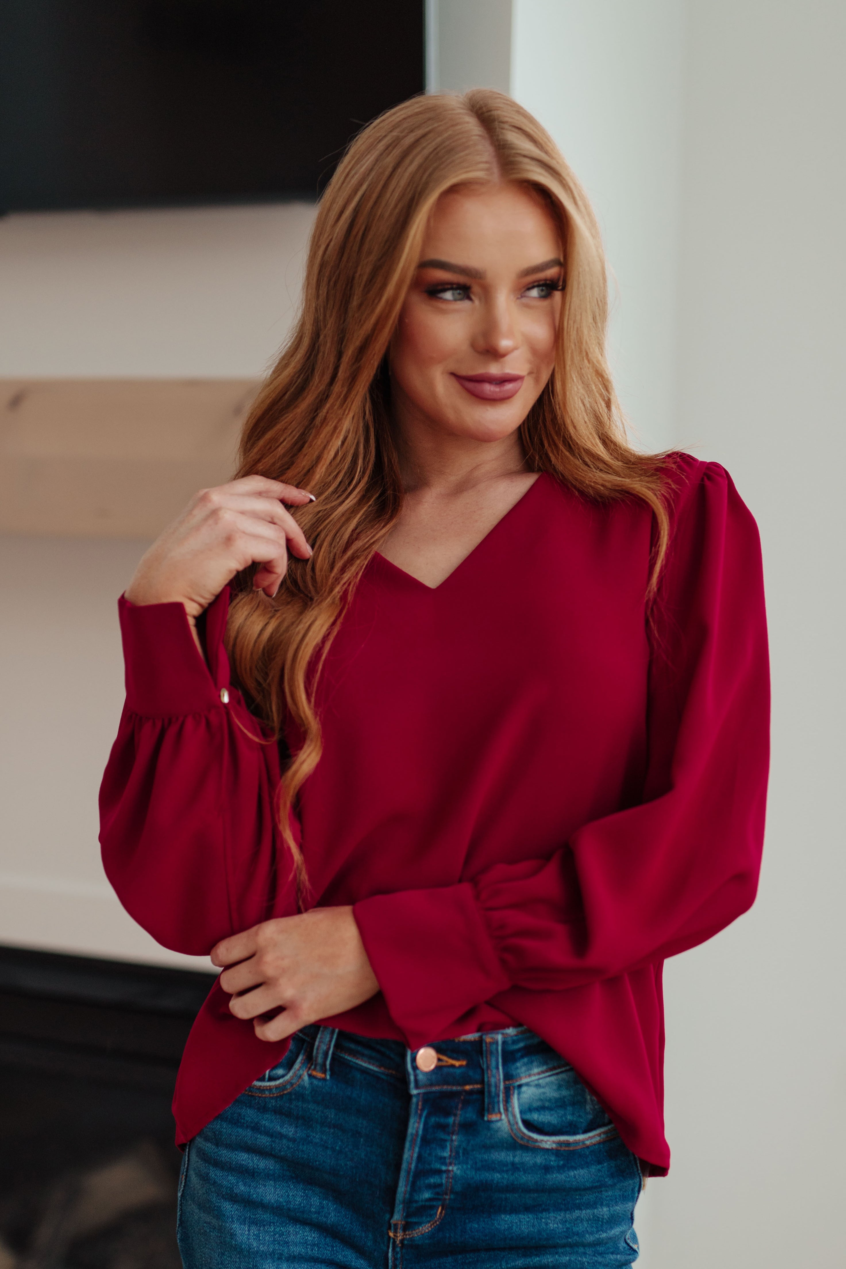 Back in Business V Neck Blouse for Women - Elegant Office Wear & Professional Business Attire - Perfect for Work, Meetings & Corporate Events