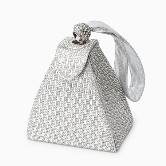 Verano Hill Crystal Pyramid Handbag for Women - Elegant Evening Clutch with Rhinestone Embellishments | Perfect for Parties, Weddings & Special Occasions