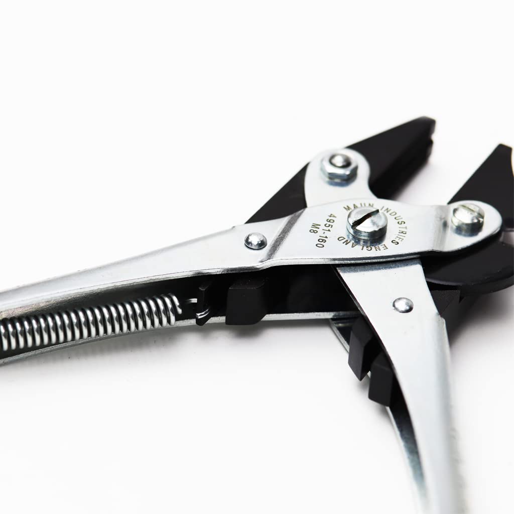 Maun 4951-160 Professional Side Cutter Parallel Pliers 160mm - Hard Wire & Spring Cutting Tool (2.5mm Hard/4.0mm Soft Wire) with Serrated Jaws & V-Slot for Secure Grip - Ideal for Jewelry Making, Electrical Work, and DIY Crafts
