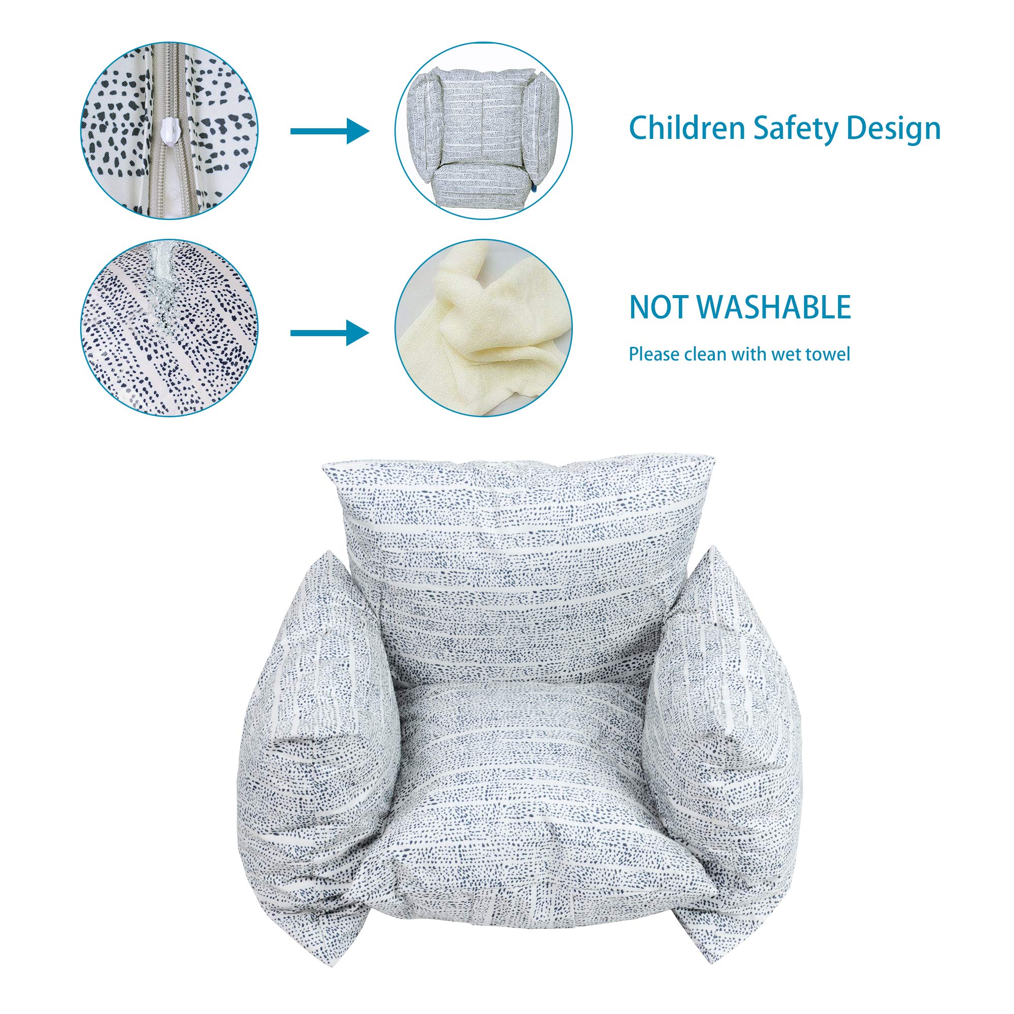 LUCKYERMORE Floor Gaming Sofa Chair for Adults & Kids - Ergonomic Bean Bag Lounger with Armrests for Video Games, TV Watching, Reading & Meditation - Comfortable Sponge Filling for Living Room, Bedroom & Game Room
