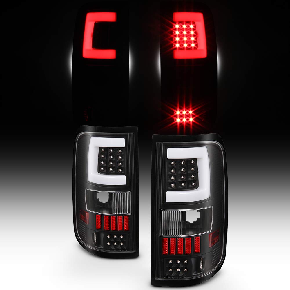 AKKON LED Tail Lights for 2004-2008 Ford F150 - Black Smoke Tube Style Brake Lamps Replacement Set (Enhance Visibility & Style for Night Driving & Off-Road Adventures)