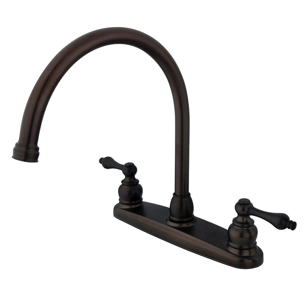 Kingston Brass KB721ALLS Vintage 8 Inch Centerset Kitchen Faucet - Classic Single Handle Pull-Down Sprayer for Farmhouse & Traditional Kitchen Sinks