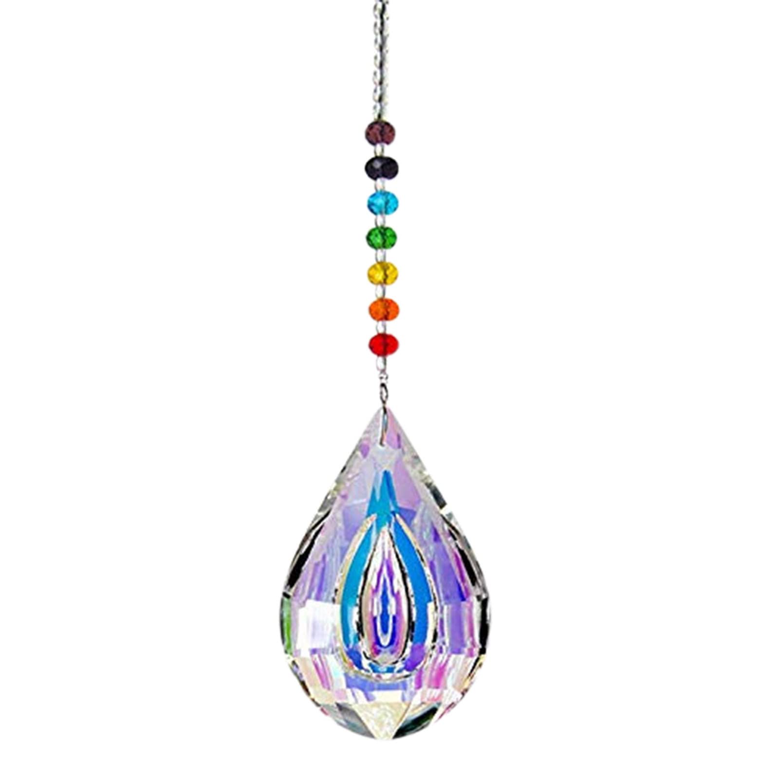 76mm Alien Stained Glass Pendant - DIY Crystal Jewelry Bead for Necklace, Curtain & Car Decoration - Vintage Heart Christmas Ornament - Perfect for Home Decor, Gift Giving & Holiday Festivities