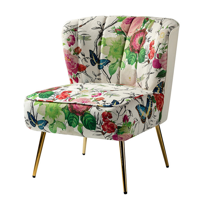 Luxury Coraline Velvet Barrel Chair with Tufted Back & Sturdy Metal Legs - Elegant Accent Chair for Living Room, Bedroom or Office Decor