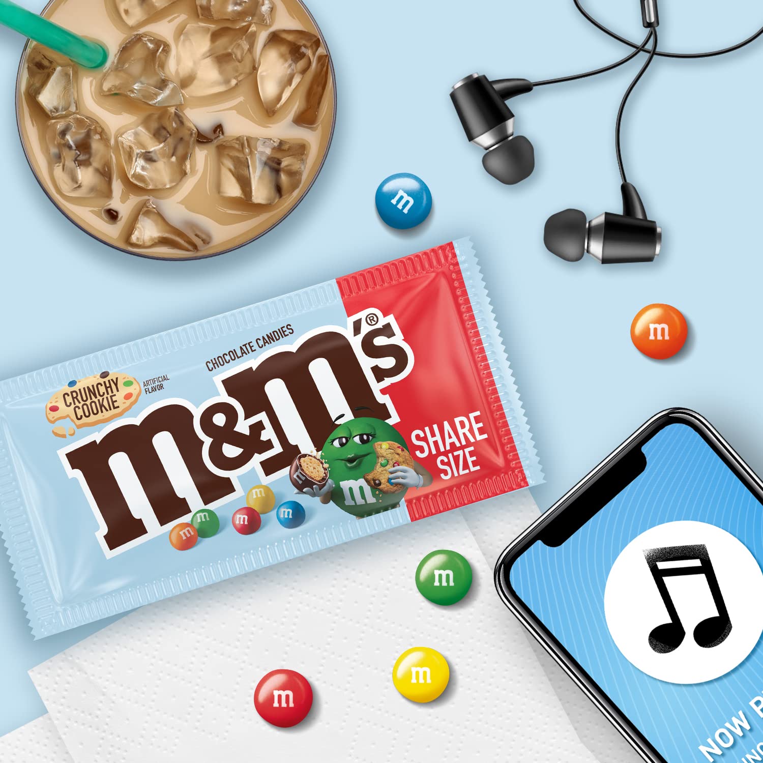 M&M'S Crunchy Cookie Milk Chocolate Candy - Bulk 67.92 oz (24 Packs) | Perfect for Parties, Office Snacks & Halloween Treats