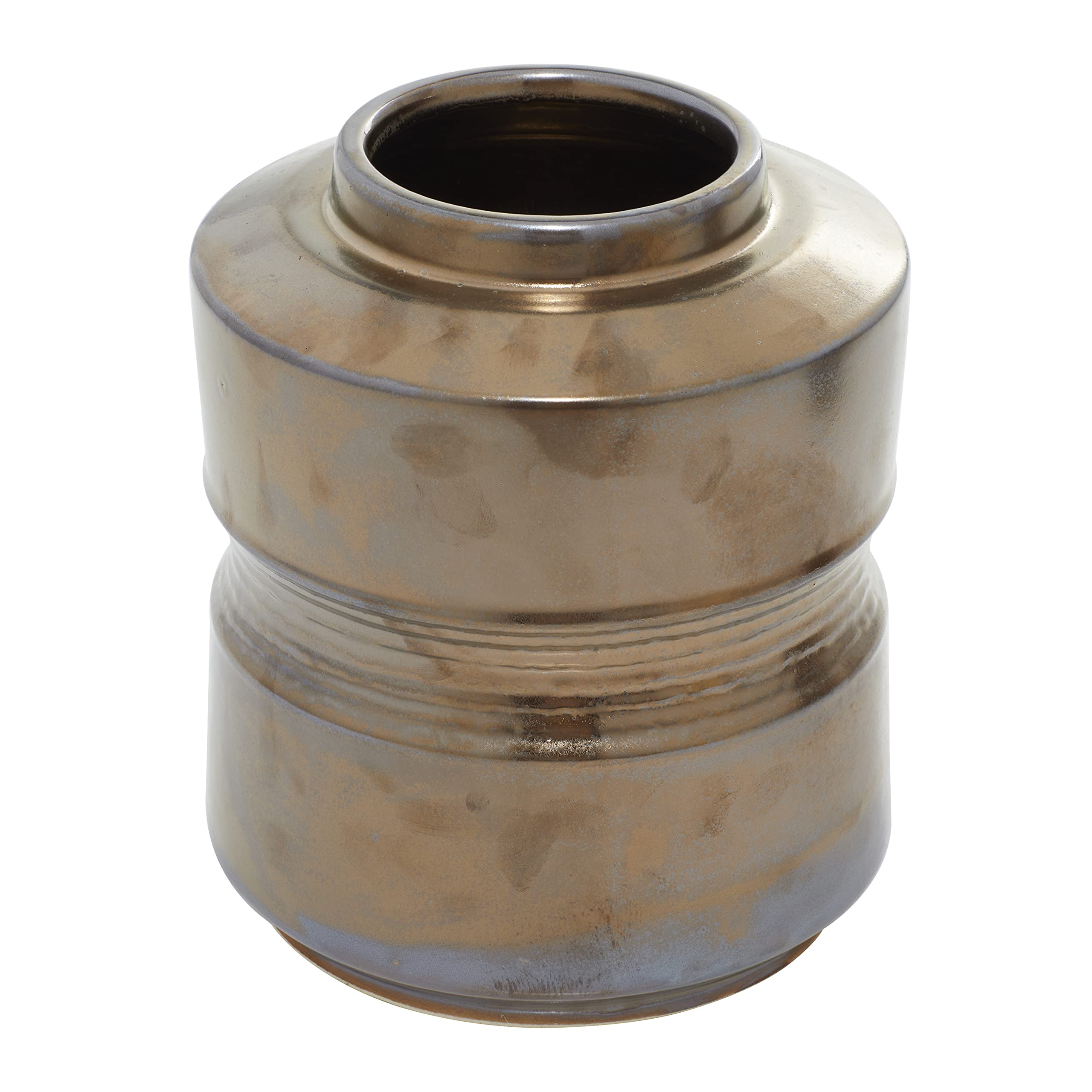 Deco 79 Ceramic Decorative Jars with Grooves - Set of 2 (9