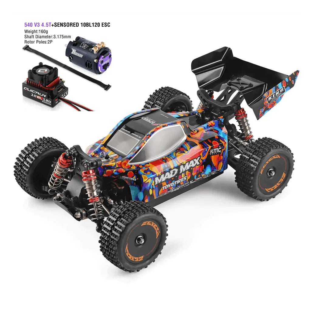 WLtoys 184016 75km/h High Speed Electric 4WD 2.4G Brushless RC Racing Car - Off Road Drifting Remote Control Vehicle for Adults & Kids | Ideal for Backyard Racing, Trail Adventures & RC Car Competitions
