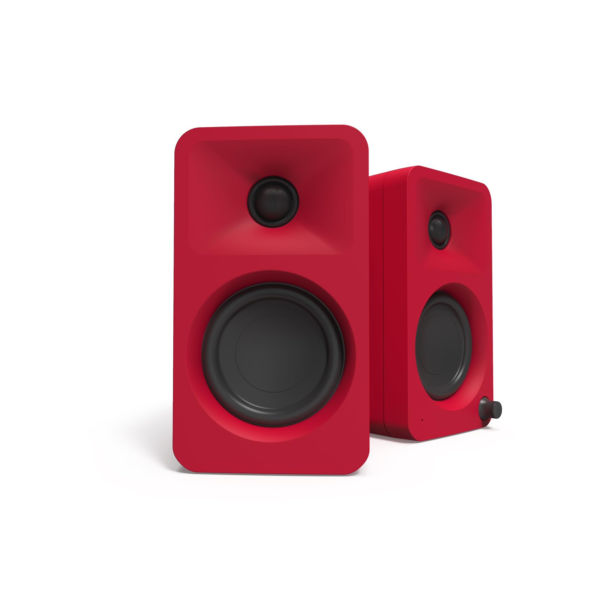 Kanto ORAMR 100W Bluetooth 5.0 Computer Speakers with USB-C Input | Bi-Amplified Studio Monitor | 100Hz Auto Crossover | Hi-Fi Sound for Gaming, Music & Home Office | Red Desktop Speakers Pair
