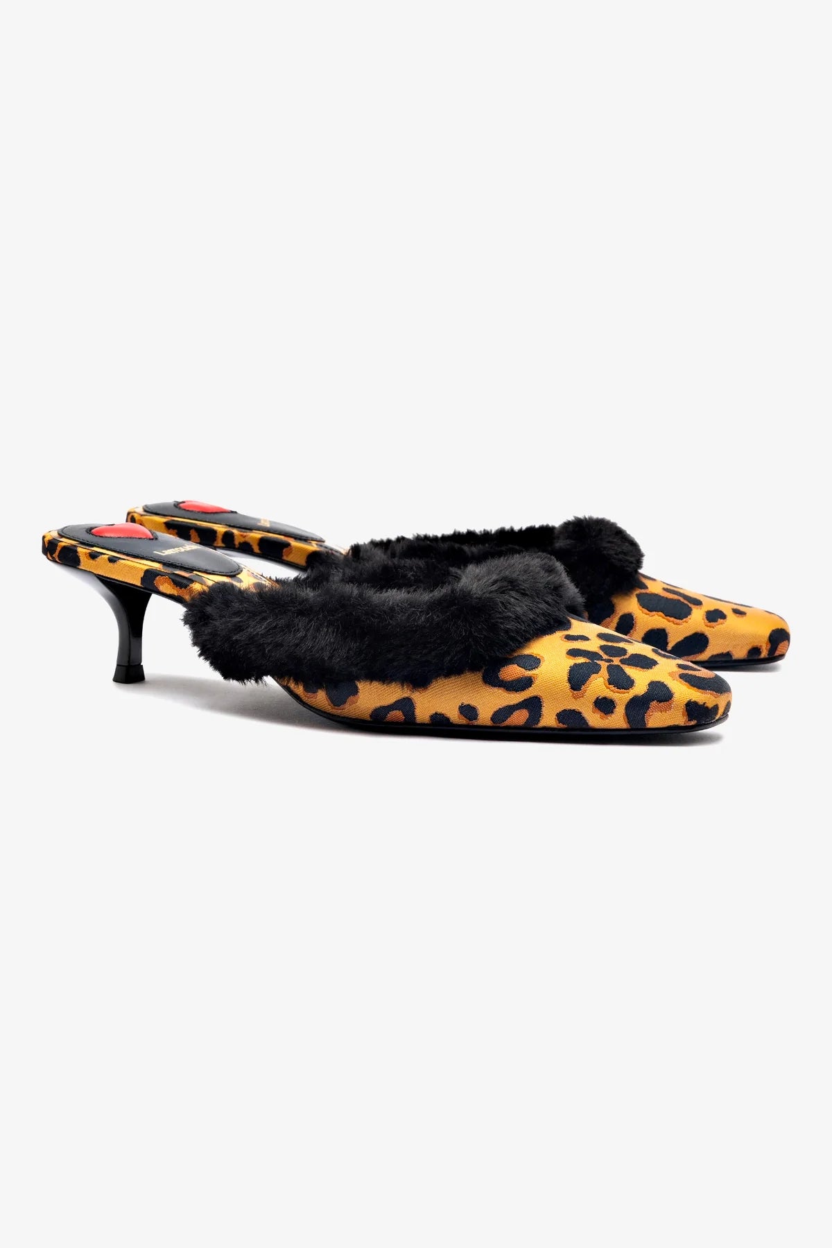 Amal Faux Fur Mule Slippers - Leopard Jacquard Design Women's House Shoes for Cozy Indoor Comfort & Stylish Loungewear