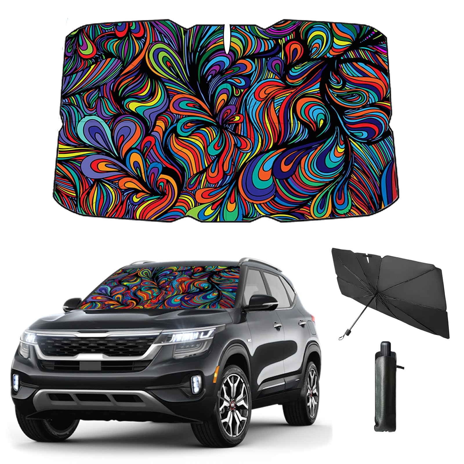 2024 Funny Car Windshield Sun Shade Umbrella - 57