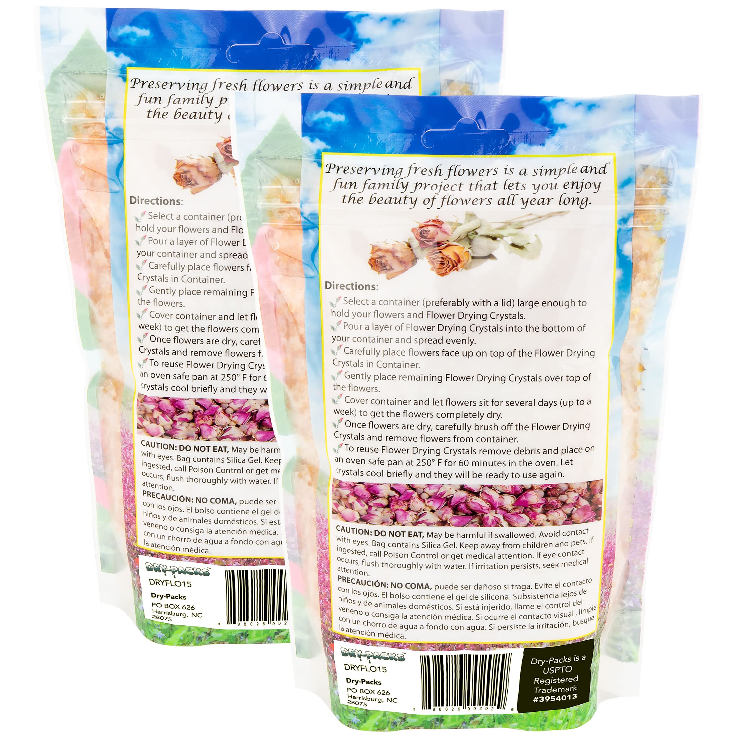 Premium Silica Gel Flower Drying Crystals - Fast Drying & Preserving Flowers, Wedding Bouquets, DIY Crafts - 1.5lb White & Orange Silica Beads (Pack of 2) - Perfect for Floral Arrangements, Pressed Flowers & Keepsakes