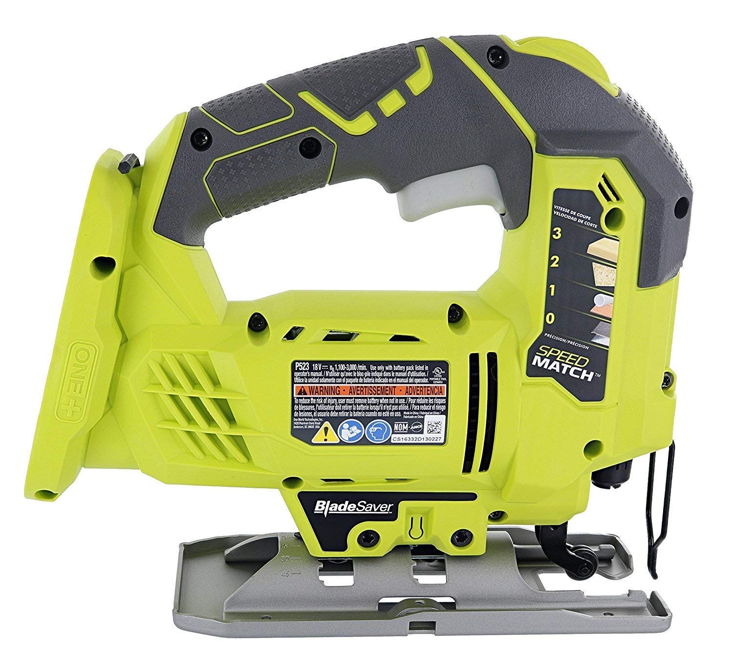 Ryobi P523 18V Cordless Lithium-Ion Variable Speed Jig Saw - Tool Only (Bulk Packaging) | Perfect for Woodworking, DIY Projects & Home Renovations