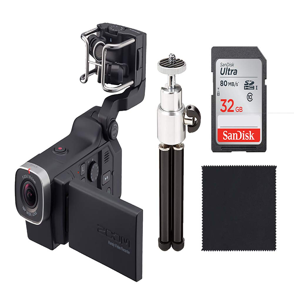 Zoom Q8 Handy Video Recorder - 4K HD Video Camera with 4-Track Audio Recording, 32GB SD Card & Tripod Included | Perfect for Vlogging, Live Performances & Content Creation