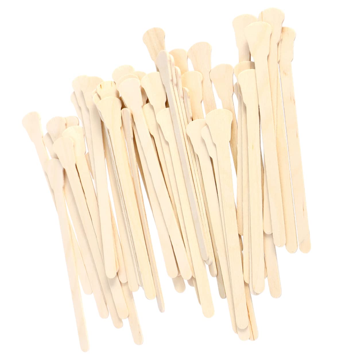 FRCOLOR 50-Piece Wooden Eyebrow Spatula Set - Professional Eyebrow Shaping & Hair Removal Tools for Salon, Home Use, and DIY Beauty Care