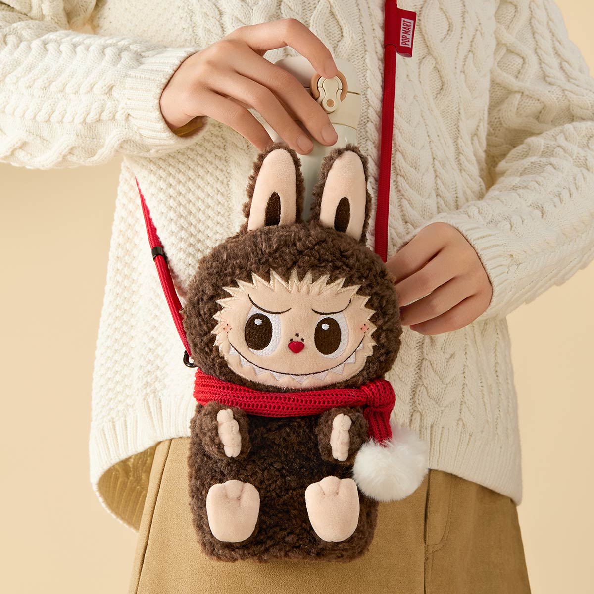 POP MART THE MONSTERS Classic Series Plush Doll Shoulder Bag - Cute Kawaii Stuffed Animal Backpack for Girls & Women | Perfect for School, Travel, Cosplay and Anime Conventions