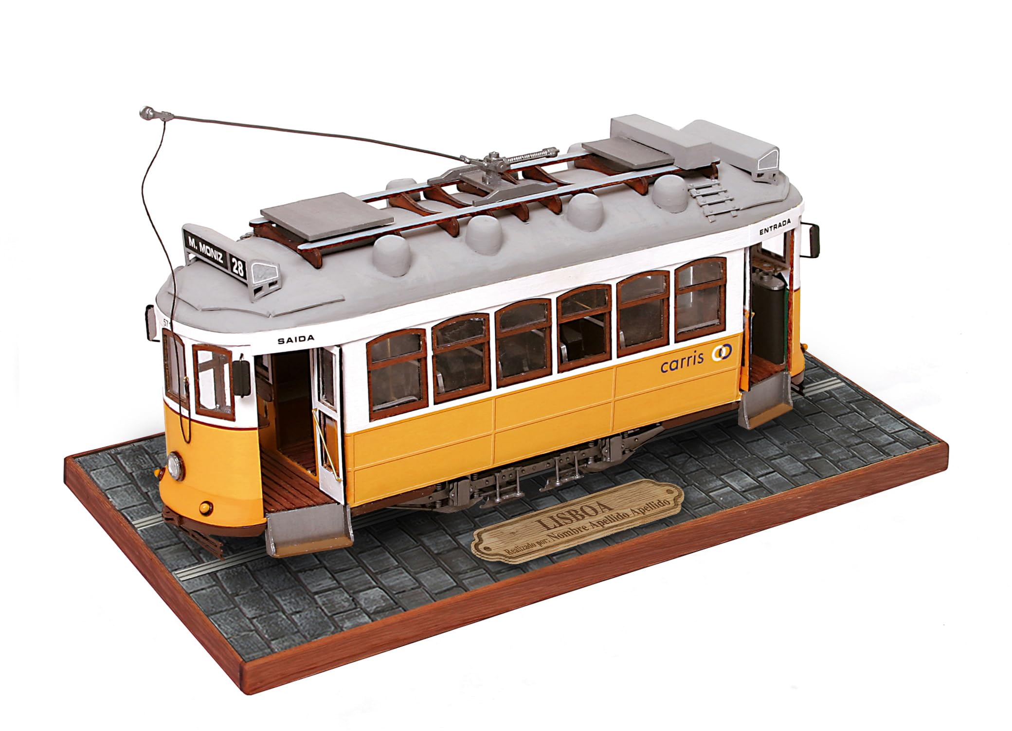 53005 Lisboa Tramway 1:24 Scale Model Kit - Highly Detailed Collectible Tram Toy for Adults & Kids | Perfect for Home Decoration, Train Enthusiast Gifts & Model Building Projects