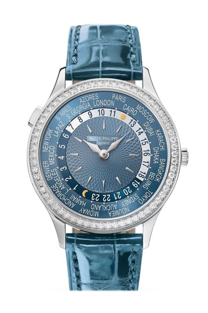 Patek Philippe Complications World Time Automatic Diamond Blue Dial Watch 7130G-014 - Luxury Swiss Timepiece for Business & Travel