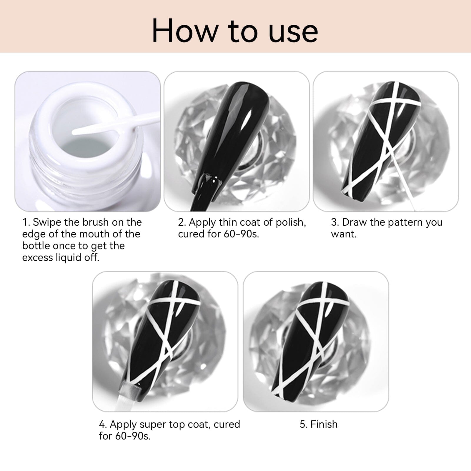 Black & White Eyeliner Paint Gel - 8ml Waterproof Smudge-Proof Long Lasting Makeup for Dramatic Eye Looks & Cosplay