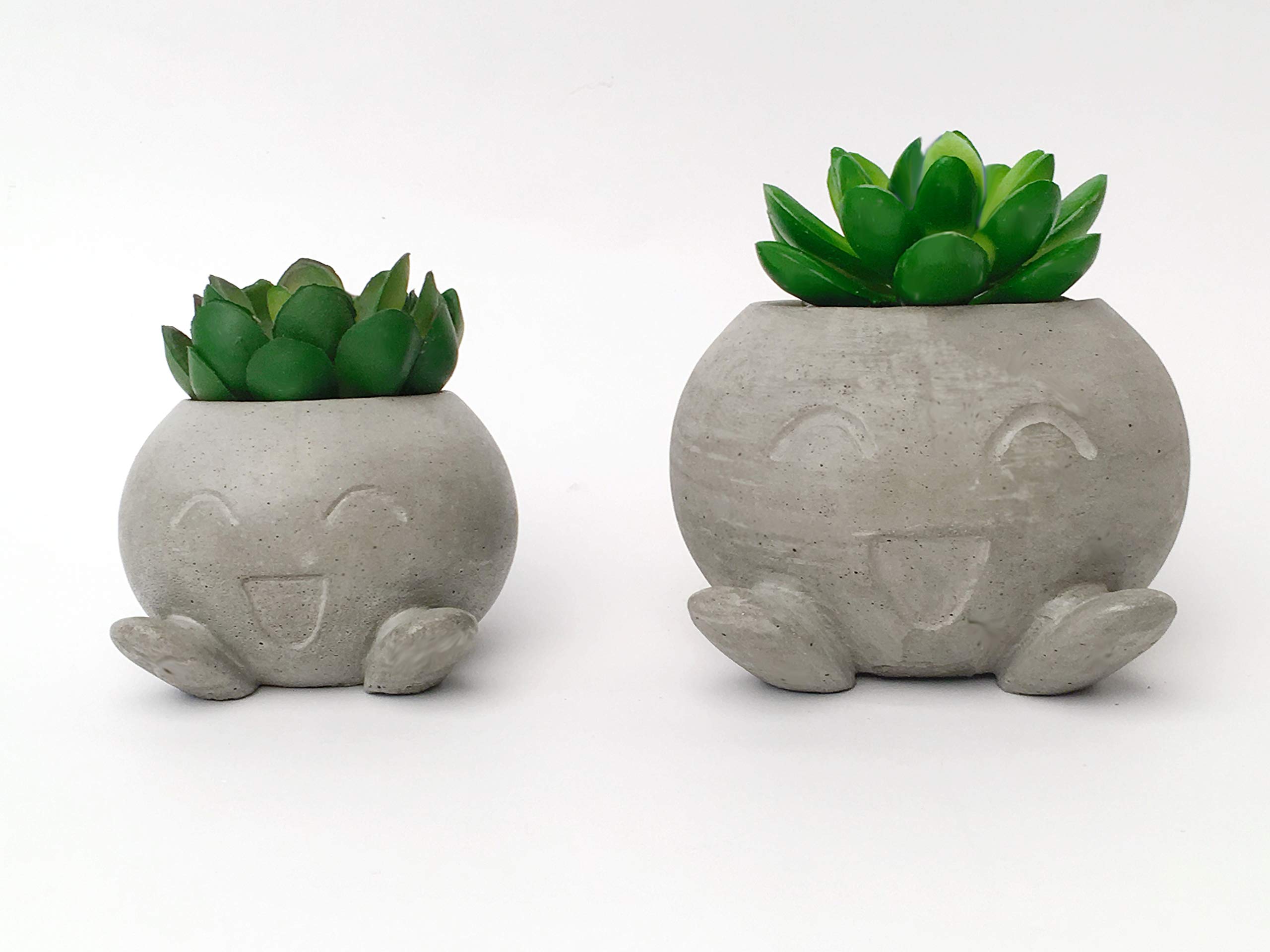 Oddish Planter Sculpture - Concrete Candle Holder, Pen Holder & Toy for Home Decor, Office Desk & Garden - Pokemon Inspired Planter for Succulents & Small Plants