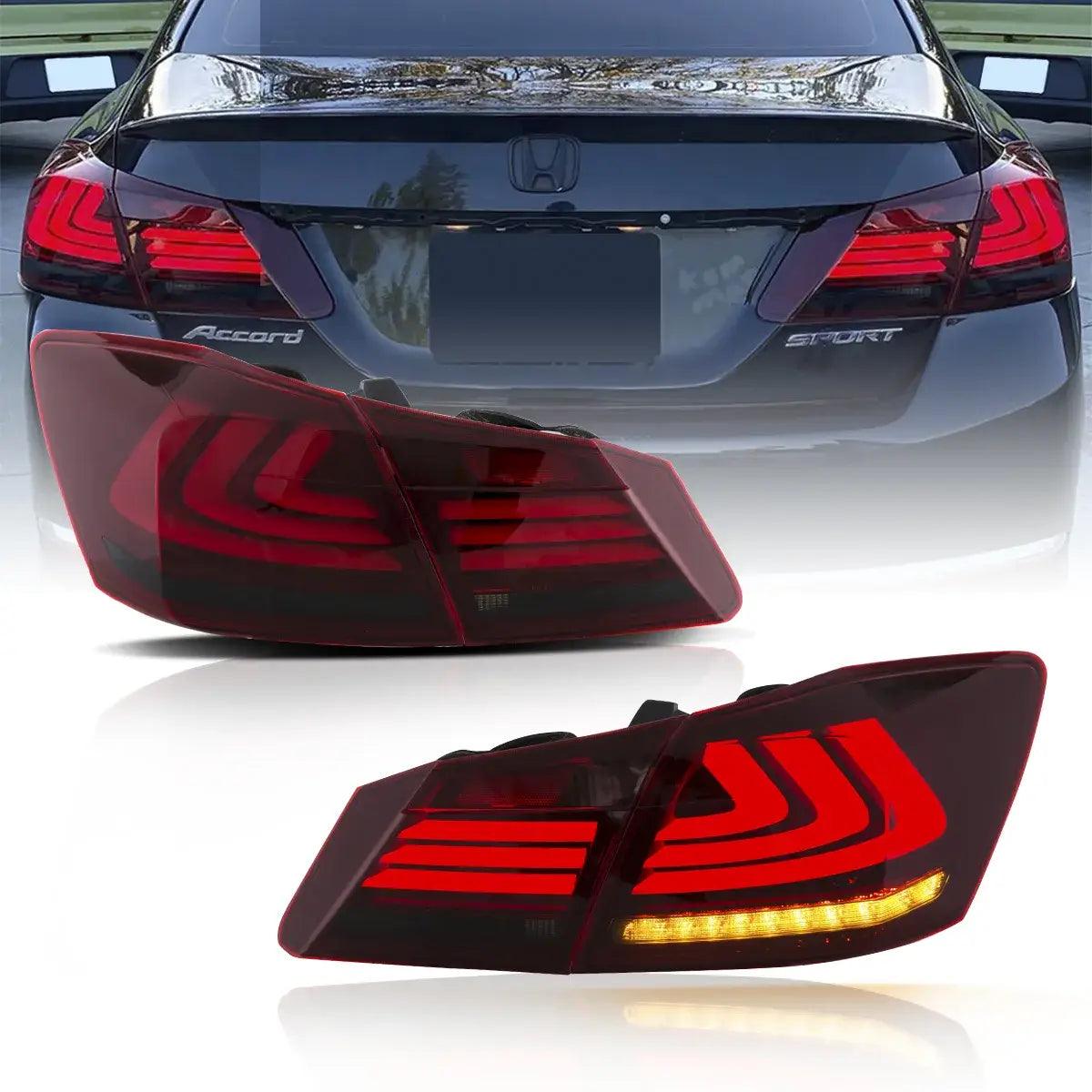 LED Tail Light Assembly with Sequential Turn Signal for 2013-2017 Honda Accord 9th Gen Sedan - Upgrade Your Car's Style & Safety for Night Driving & Custom Looks
