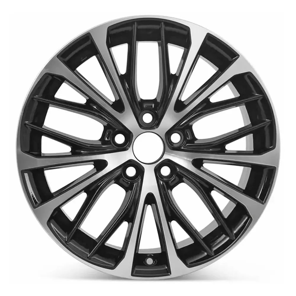 18 Inch Toyota Camry Wheel Replacement - Machined Black Replica Rim 75221 | Durable Alloy Wheels for Sedans, Perfect for Road Trips & Daily Commuting