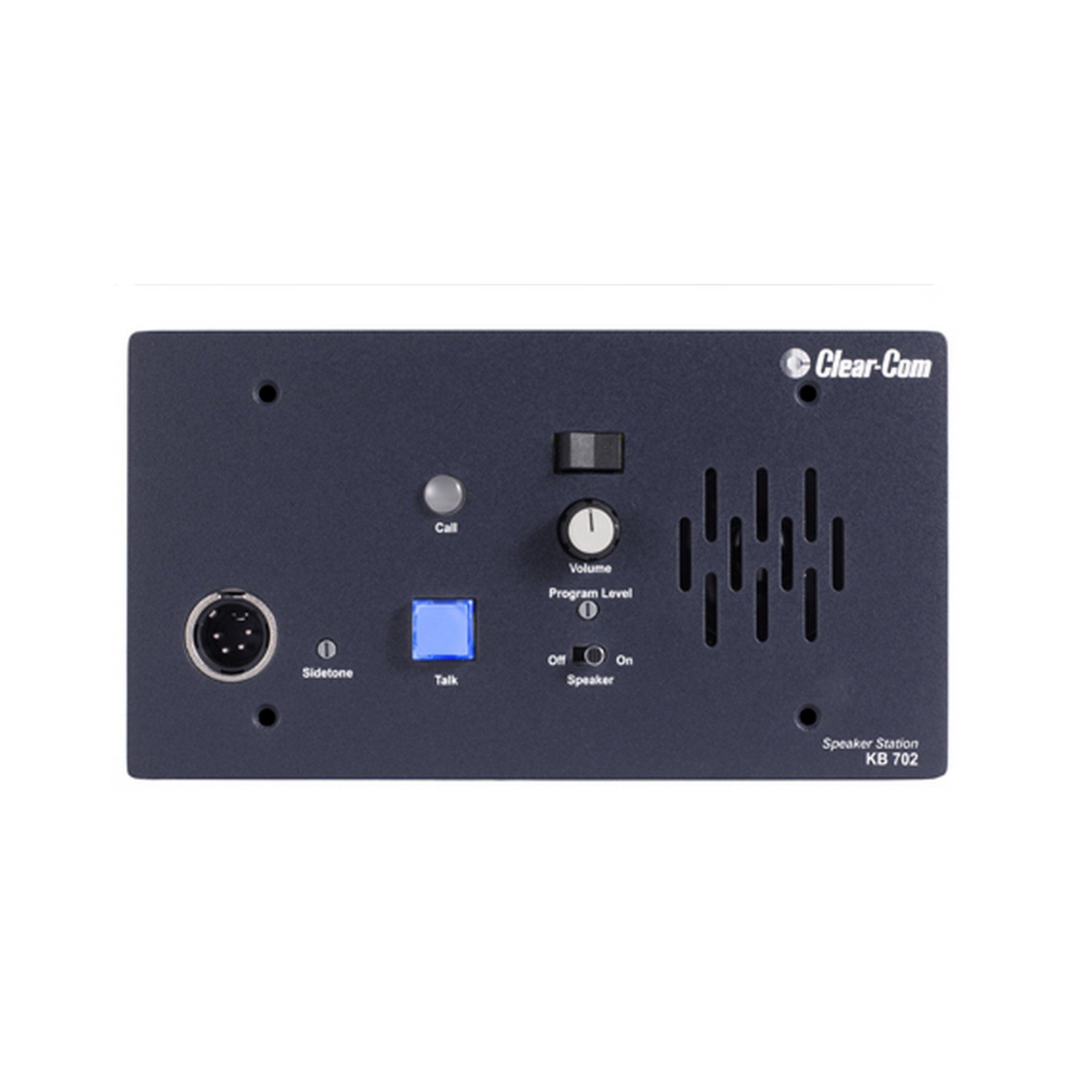 Clear-Com KB-702 2-Channel Wall Mount Intercom Station with Headset & Speaker - Ideal for Broadcast Studios, Theater Communications, and Live Event Production