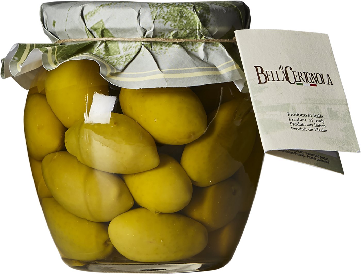 Premium Fratepietro Green Bella di Cerignola Olives - Large Italian Olives in Brine for Charcuterie Boards, Salads & Mediterranean Cooking