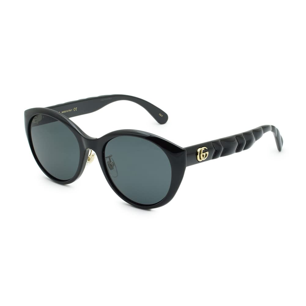 Gucci Women's Matelasse Round Acetate Sunglasses - Black/Black/Grey One Size | UV Protection Fashion Shades for Women | Perfect for Beach, Driving & Outdoor Activities