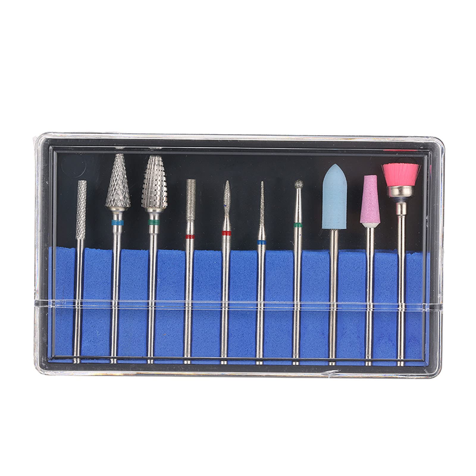 10PCS Professional Nail Art Kit - Manicure Pedicure Drill Bits Set with Nail Dust Brush for Acrylic Gel Polish | Perfect for Home Salon & Nail Art Enthusiasts