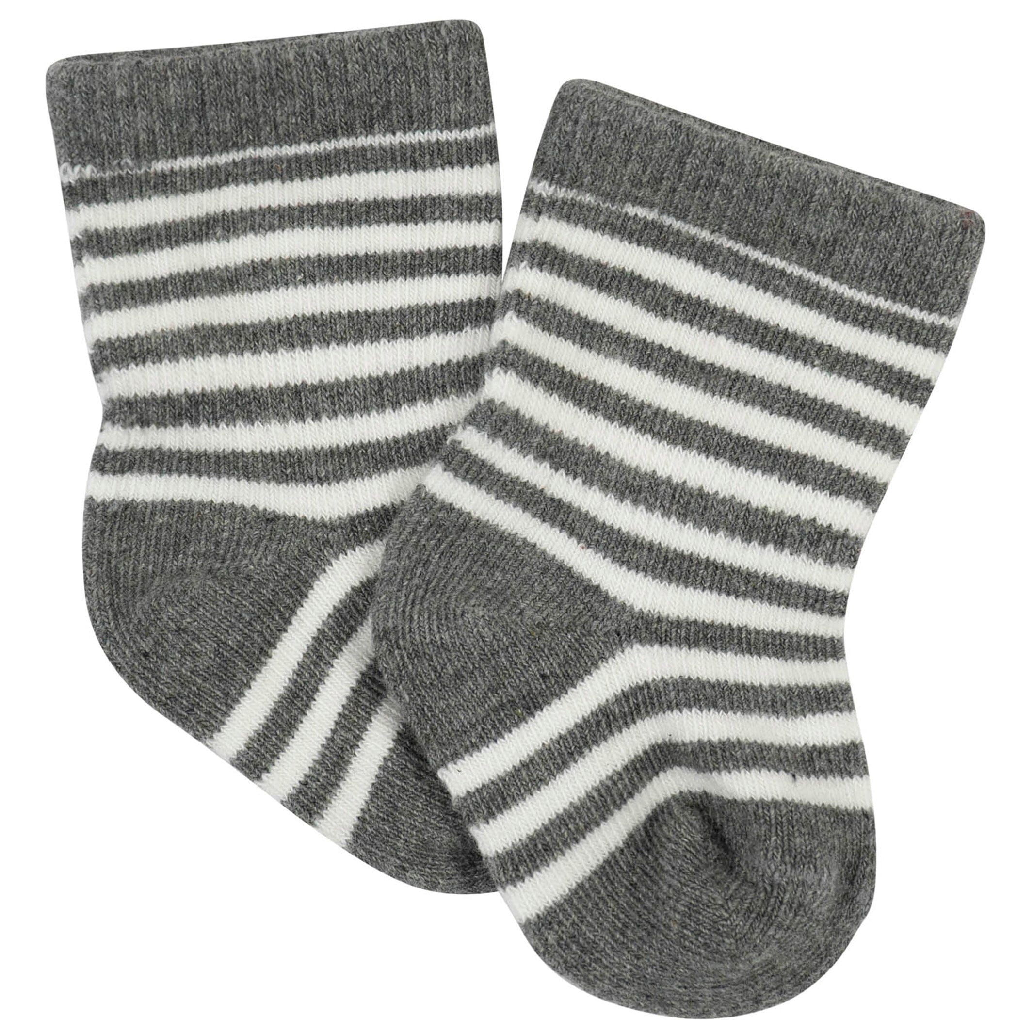 12 Pack Baby Boys Dino, Lion & Camping Non-Slip Socks - Cute Animal Print Crew Socks for Toddlers 1-3 Years - Perfect for Playtime, Daycare & First Steps