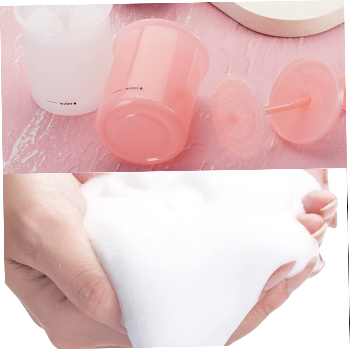 Plastic Foam Maker for Skincare & Face Cleanser | Travel-Friendly Bubble Maker Cup for Rich Lather | Perfect for Makeup Removal & Household Use | White
